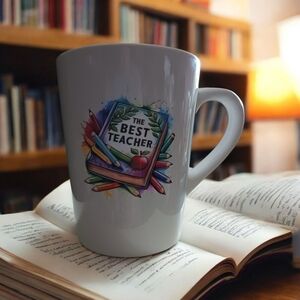 Hand Crafted White Mug with Colorful Design